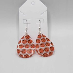 Earrings basketball acrylic