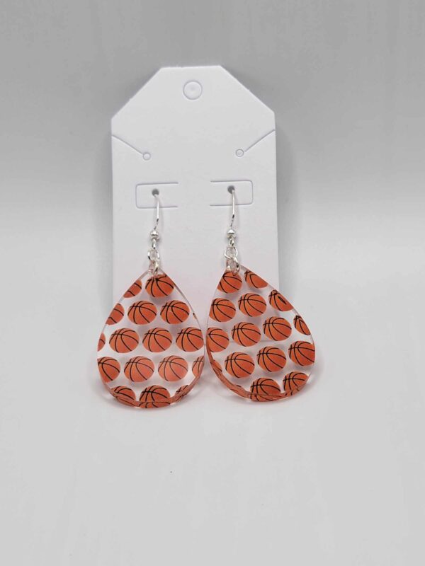 Earrings basketball acrylic