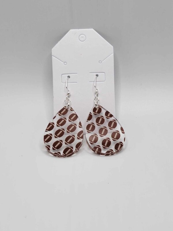 Earrings football acrylic