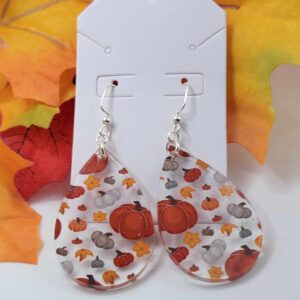 Earrings pumpkin acrylic