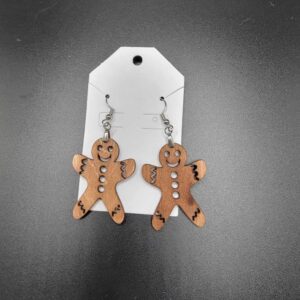 Earrings GB man wooden