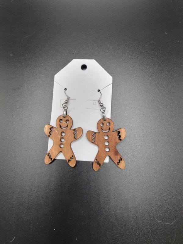 Earrings GB man wooden